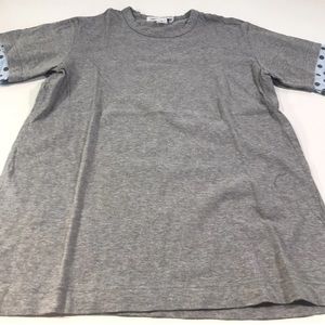 Comme Des Garcons Gray  Short Sleeve‎ T-Shirt Contrasting Sleeves Mens Sz L